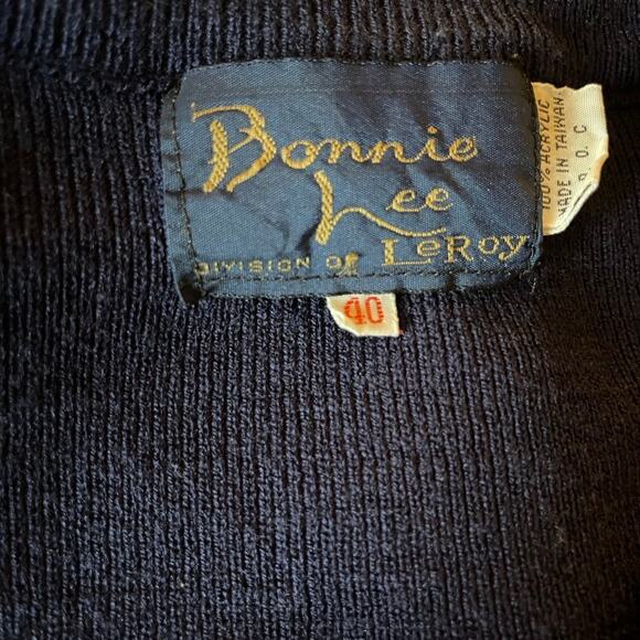 Vintage Bonnie Lee blue coquette Sweater cottage core strawberry Y2K size 40 - Picture 4 of 7